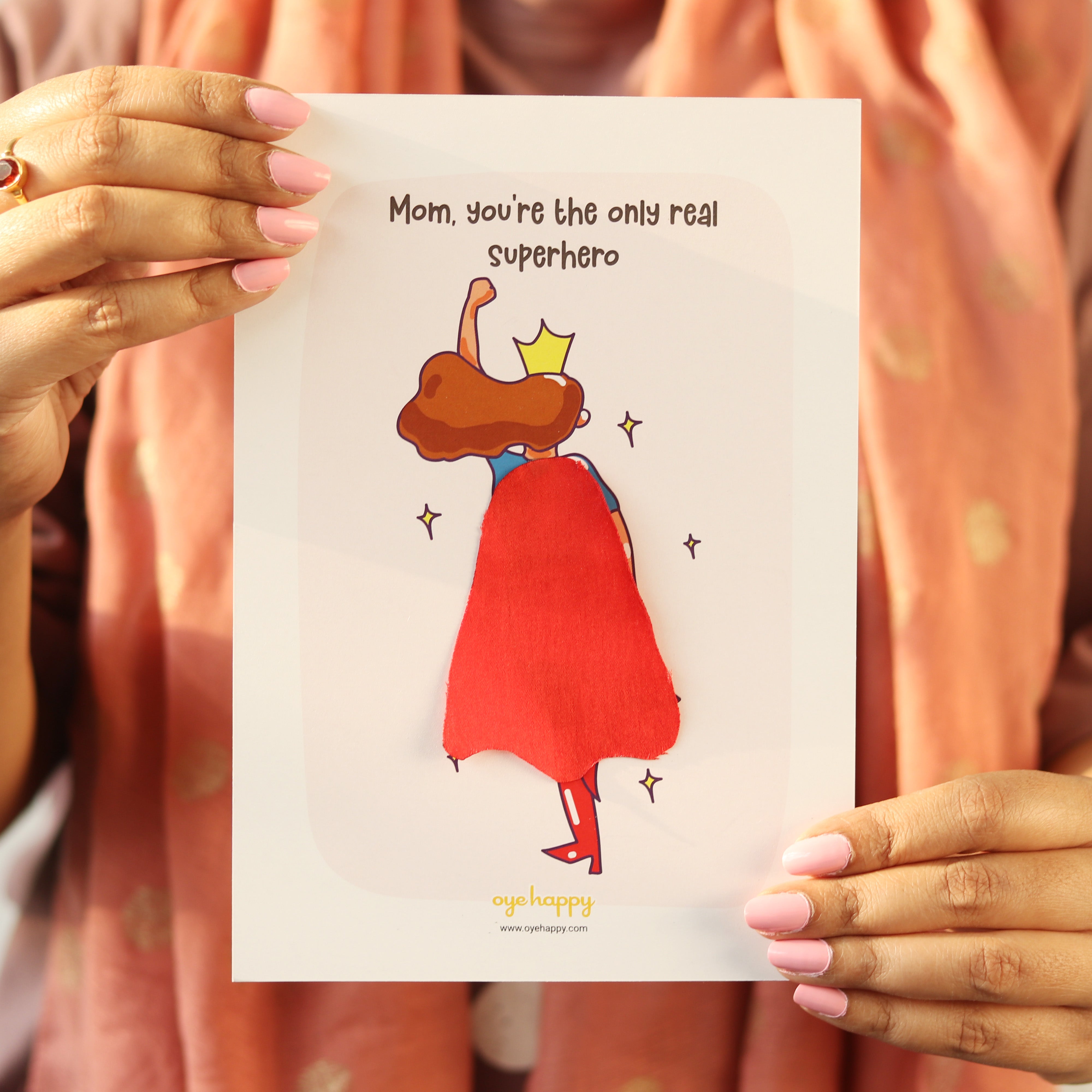 Oye Happy Supermom Cape Greeting Card – Mother's Day Edition