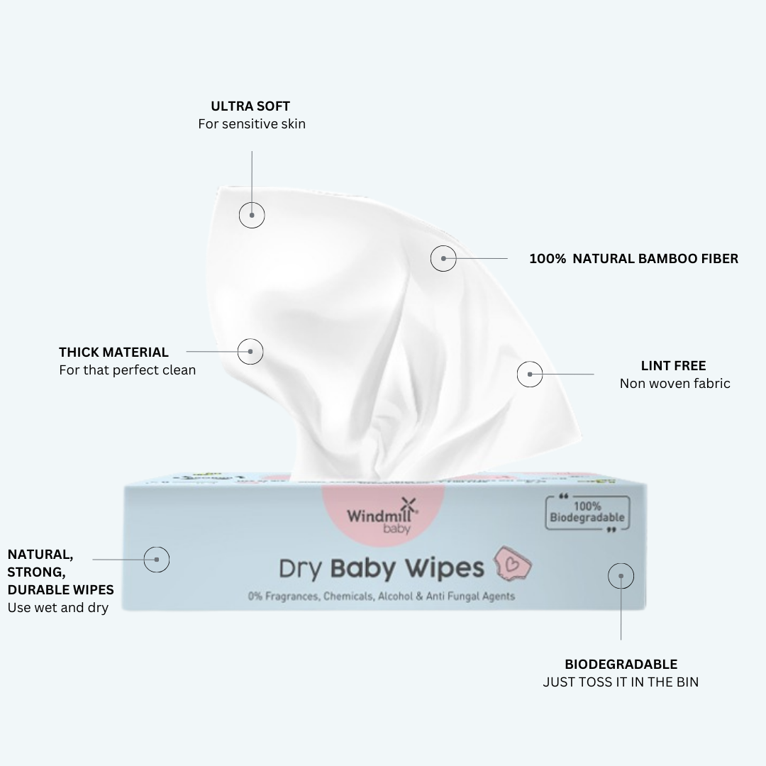 Windmill baby Natural Dry Baby Wipes