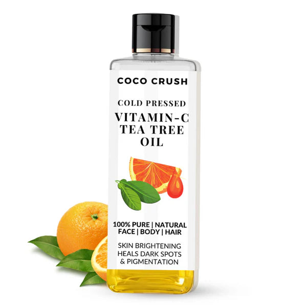 Coco Crush Vitamin-C & Tea Tree Oil for Skin, Body, Hair Massage - Cold Pressed & 100% Pure