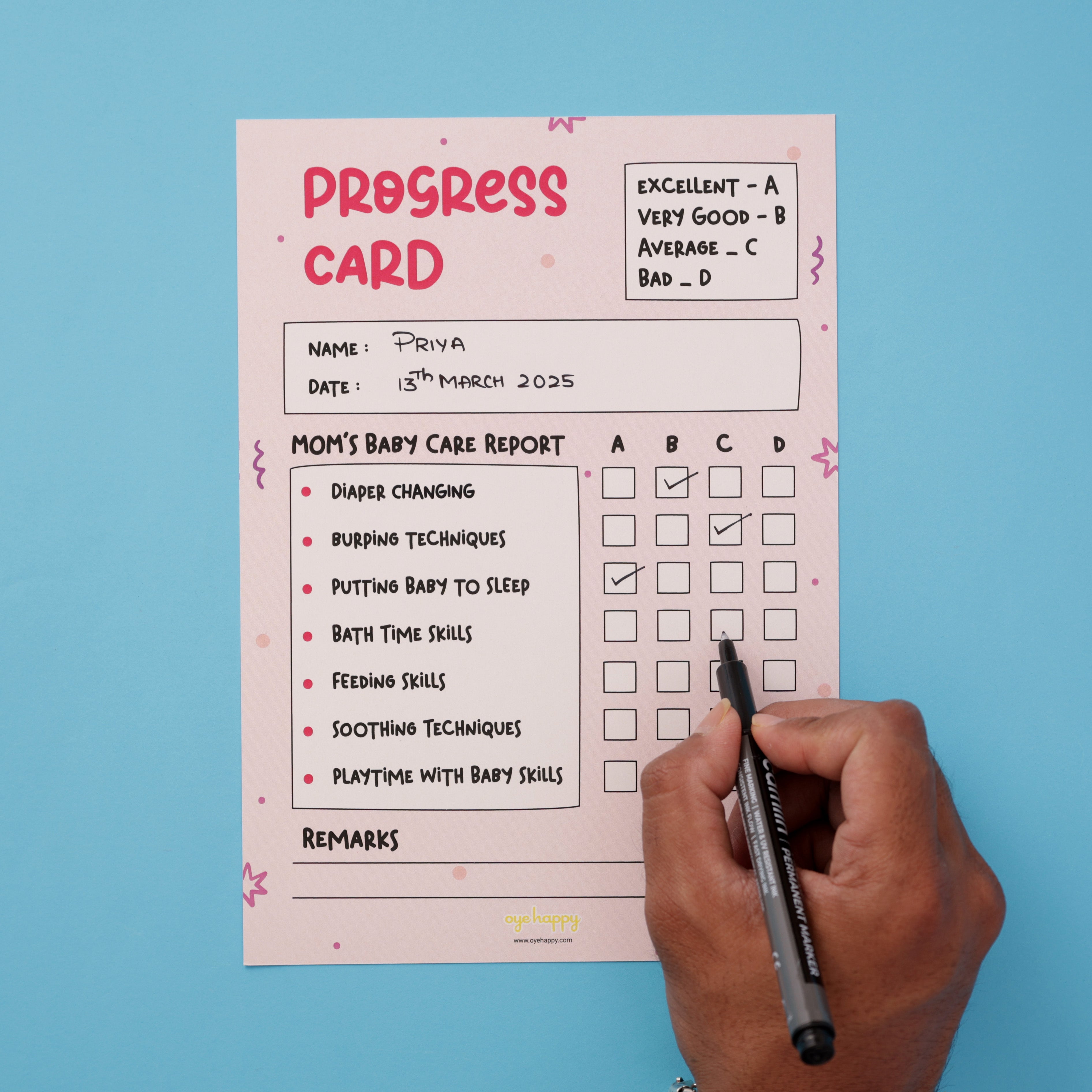 Oye Happy New Mom Report Card – Graded by Dad