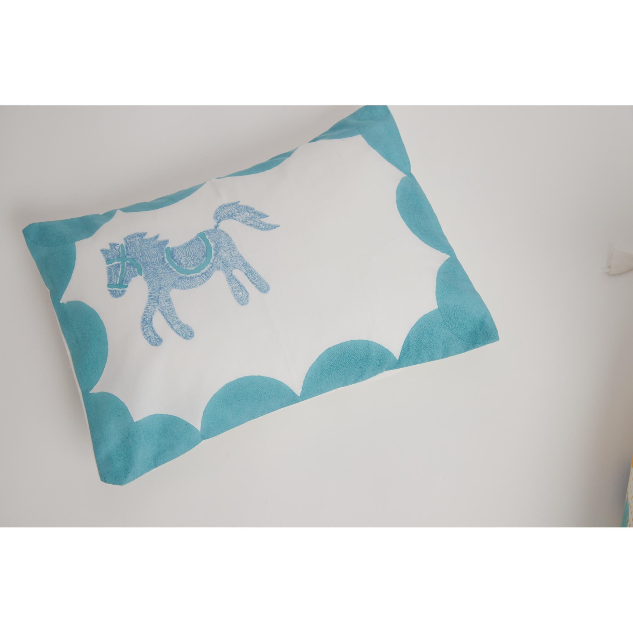 Masaya Pure Cotton Pillow & Bolster Set Circus - Teal