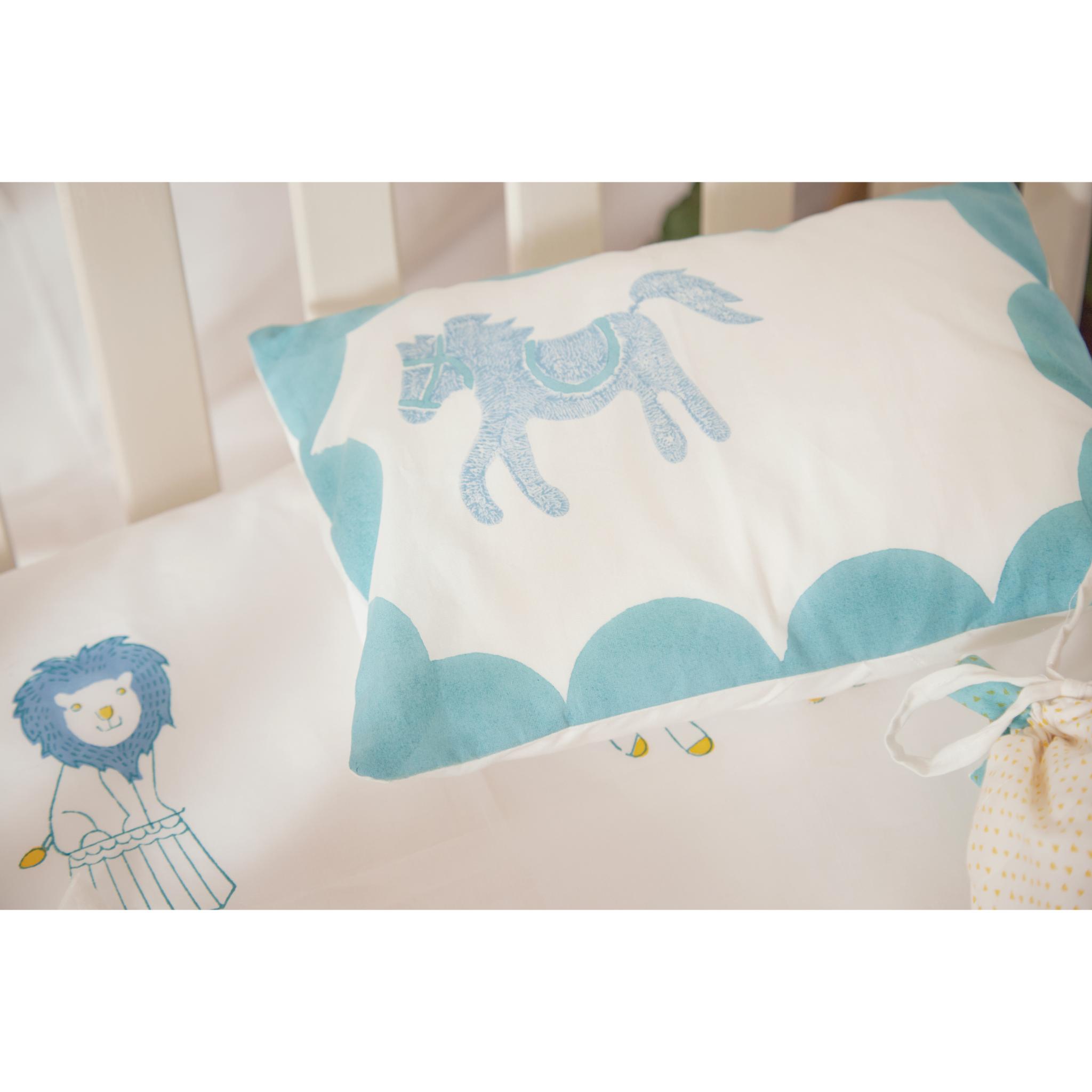 Masaya Pure Cotton Pillow & Bolster Set Circus - Teal