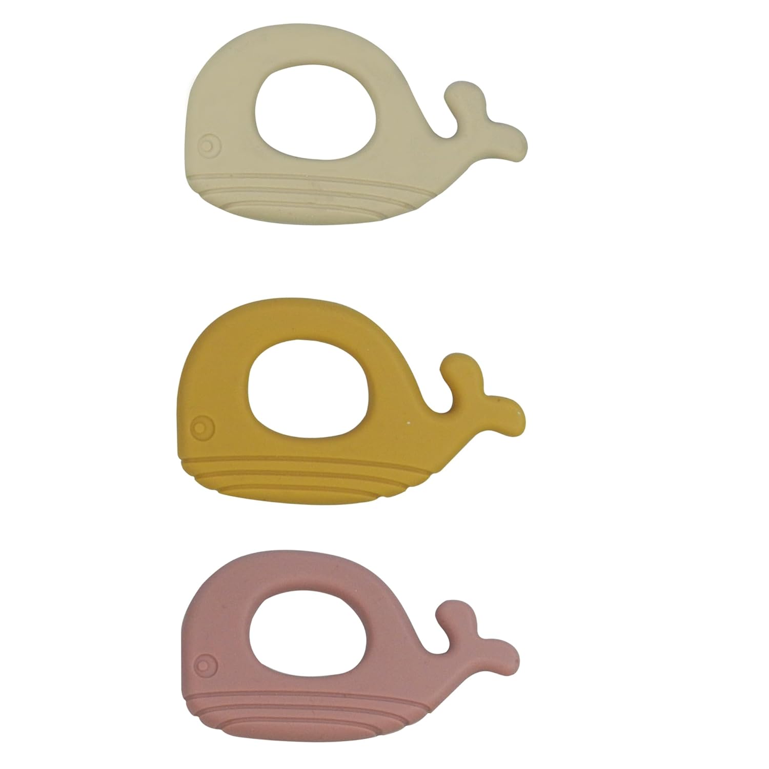 Playbox 3 Pcs BPA Free Silicone Whale Teether Teething Toys Soothe Babies Gums