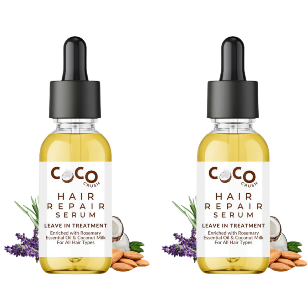 Coco Crush Leave-in Hair Repair Treatment Serum with Lavender & Rosemary Oil, Pack of 2 - 30ML each