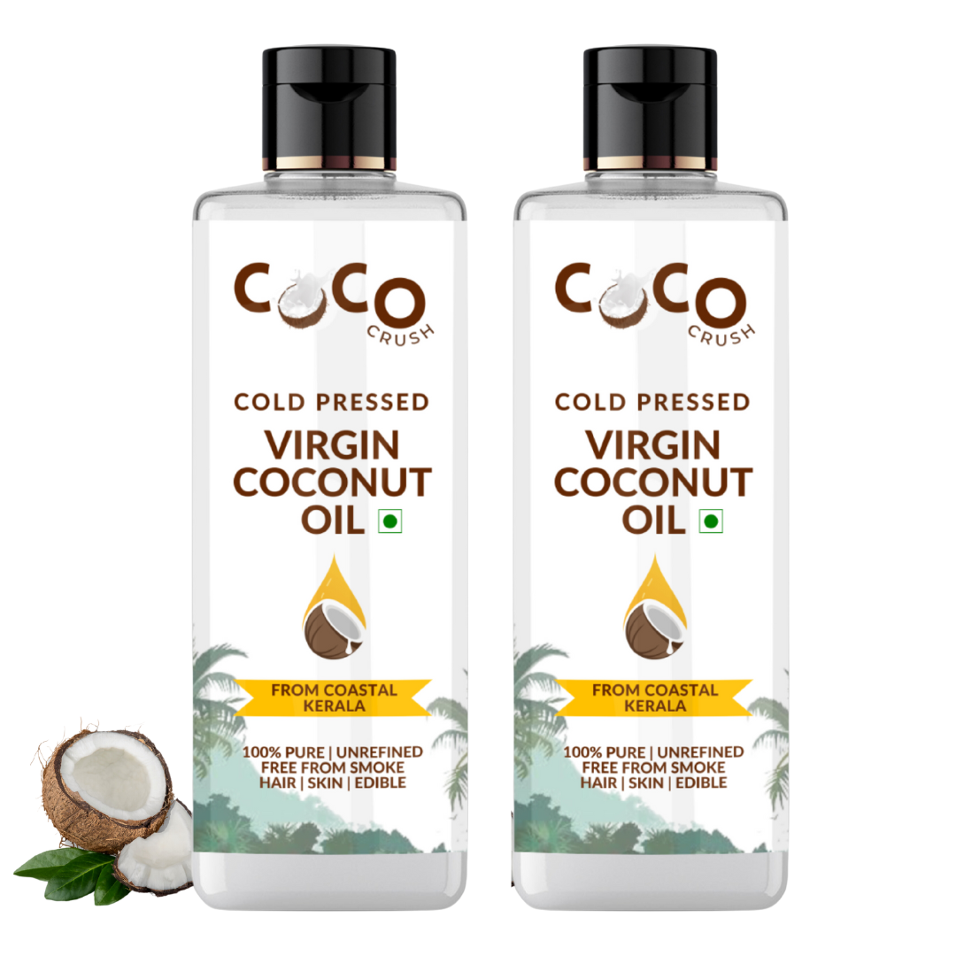 Coco Crush Cold-Pressed Virgin Coconut Oil, Pack of 2 - 100ML each