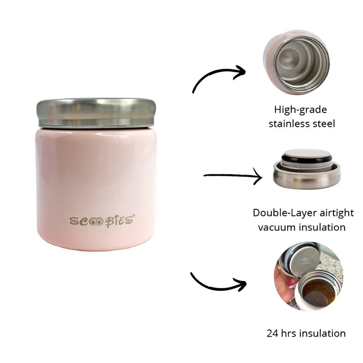 Scoobies Foodielicious Insulated Food Container - For Nutritious Bites (Pink)