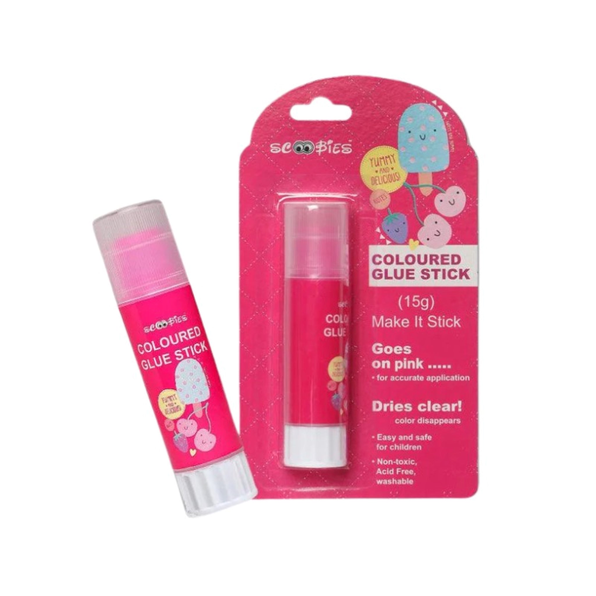 Scoobies Coloured Glue Stick (Pink)