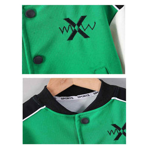 2 pcs Green Varsity Style Jacket with matching Tracks for Kids. - 3 - 4 Years Kids Clothing