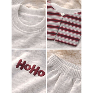 2 Pcs Grey Sweatshirt & Pants styled up with Muffler for Kids - 1 - 2 Years Kids Clothing