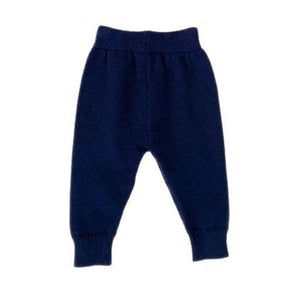 2 Pcs Navy Cream Collared Winter Knit Cardigan & Pants with Beret Cap for Infants - 0 - 3 Months Winter Wear
