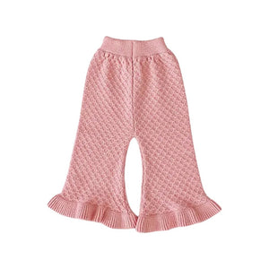 2 Pcs Peach Sailor Neck Sweater Top & Flare Pant, Winterwear co - ord set for Girls - 3 - 6 Months Winter Wear