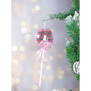 2 pcs Pink Shiny Disco themed Big Size candy shaped Christmas Tree Ornaments - XMAS TREE ORNAMENTS