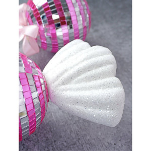 2 pcs Pink Shiny Disco themed Big Size candy shaped Christmas Tree Ornaments - XMAS TREE ORNAMENTS