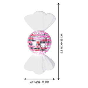 2 pcs Pink Shiny Disco themed Big Size candy shaped Christmas Tree Ornaments - XMAS TREE ORNAMENTS