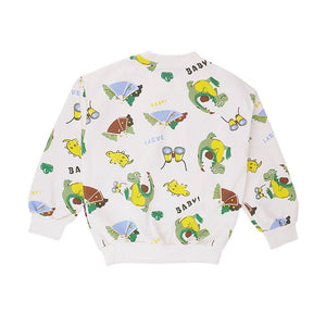 2 Pcs Set Dino Adventure Sweat Shirt And Denims Set For Toddler And Kids Winter And All Season Wear - 2 - 3 Years Kids Clothing