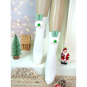 2 pcs set of Cream & Peach, 3d Rabbit Face Socks for Kids (2 Pairs sets) - 