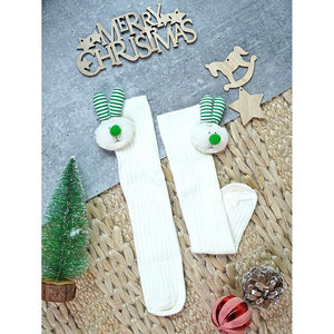 2 pcs set of Cream & Peach, 3d Rabbit Face Socks for Kids (2 Pairs sets) - 