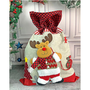 2 pcs set of Reindeer Pillow and Large Size Gift sack for Christmas Décor - Christmas