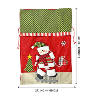 2 pcs set of Snowman Pillow and Large Size Gift sack for Christmas Décor - Christmas
