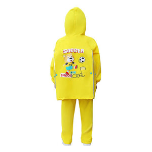 Little Surprise Box,2 pcs Yellow Soccer Ted,Full Shirt and Full Pants style Raincoat for Kids-XL - Little Surprise BoxLittle Surprise Box,2 pcs Yellow Soccer Ted,Full Shirt and Full Pants style Raincoat for Kids-XL