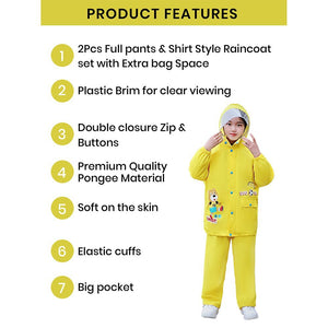 Little Surprise Box,2 pcs Yellow Soccer Ted,Full Shirt and Full Pants style Raincoat for Kids-XL - Little Surprise BoxLittle Surprise Box,2 pcs Yellow Soccer Ted,Full Shirt and Full Pants style Raincoat for Kids-XL