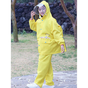 Little Surprise Box,2 pcs Yellow Soccer Ted,Full Shirt and Full Pants style Raincoat for Kids-XL - Little Surprise BoxLittle Surprise Box,2 pcs Yellow Soccer Ted,Full Shirt and Full Pants style Raincoat for Kids-XL