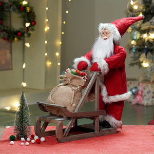 20 inches Standing Sledge Santa Christmas Home and Table Décor - 20 inch Christmas