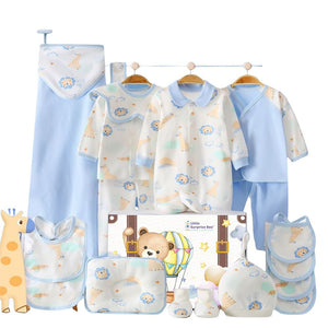 20 pcs Blue Animal Kingdom Newborn Baby Girl/ Boy Gift Box , all season wear Hamper, (0 - 12 months) - Baby Gifting