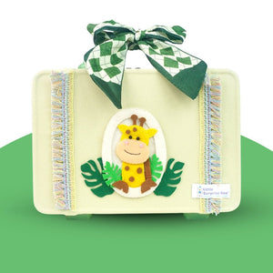 20 pcs Green Tall Giraffe Birthday Gift Hamper set for Baby with travelling Suitcase, Winterwear - Baby Gifting