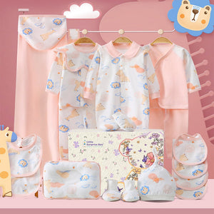 20 pcs Pink Animal Kingdom Newborn Baby Girl/ Boy Gift Box , all season wear Hamper, (0 - 12 months) - Baby Gifting