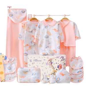 20 pcs Pink Animal Kingdom Newborn Baby Girl/ Boy Gift Box , all season wear Hamper, (0 - 12 months) - Baby Gifting