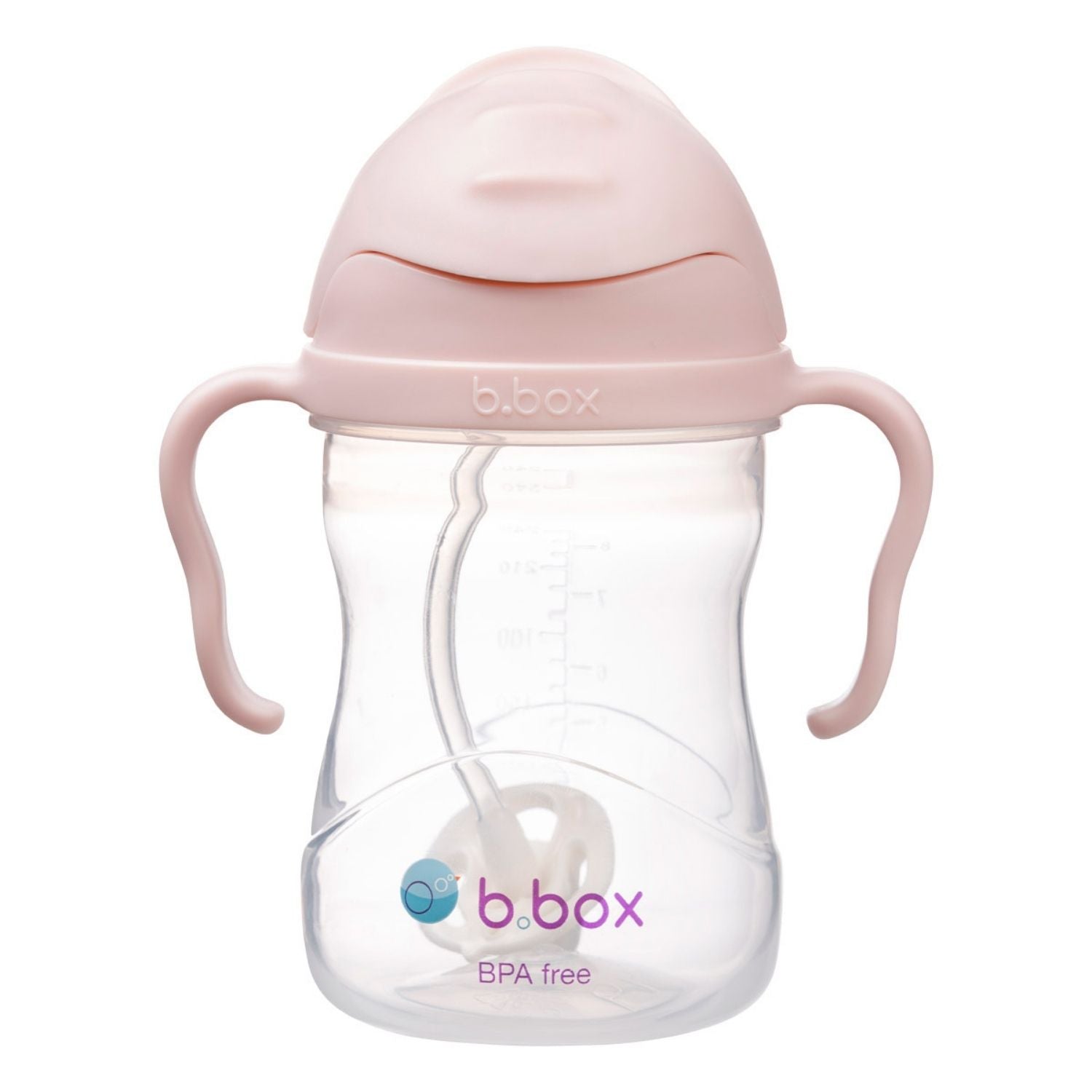 b.box Weighted Straw Sippy Cup 240ml  Blush Light Pink