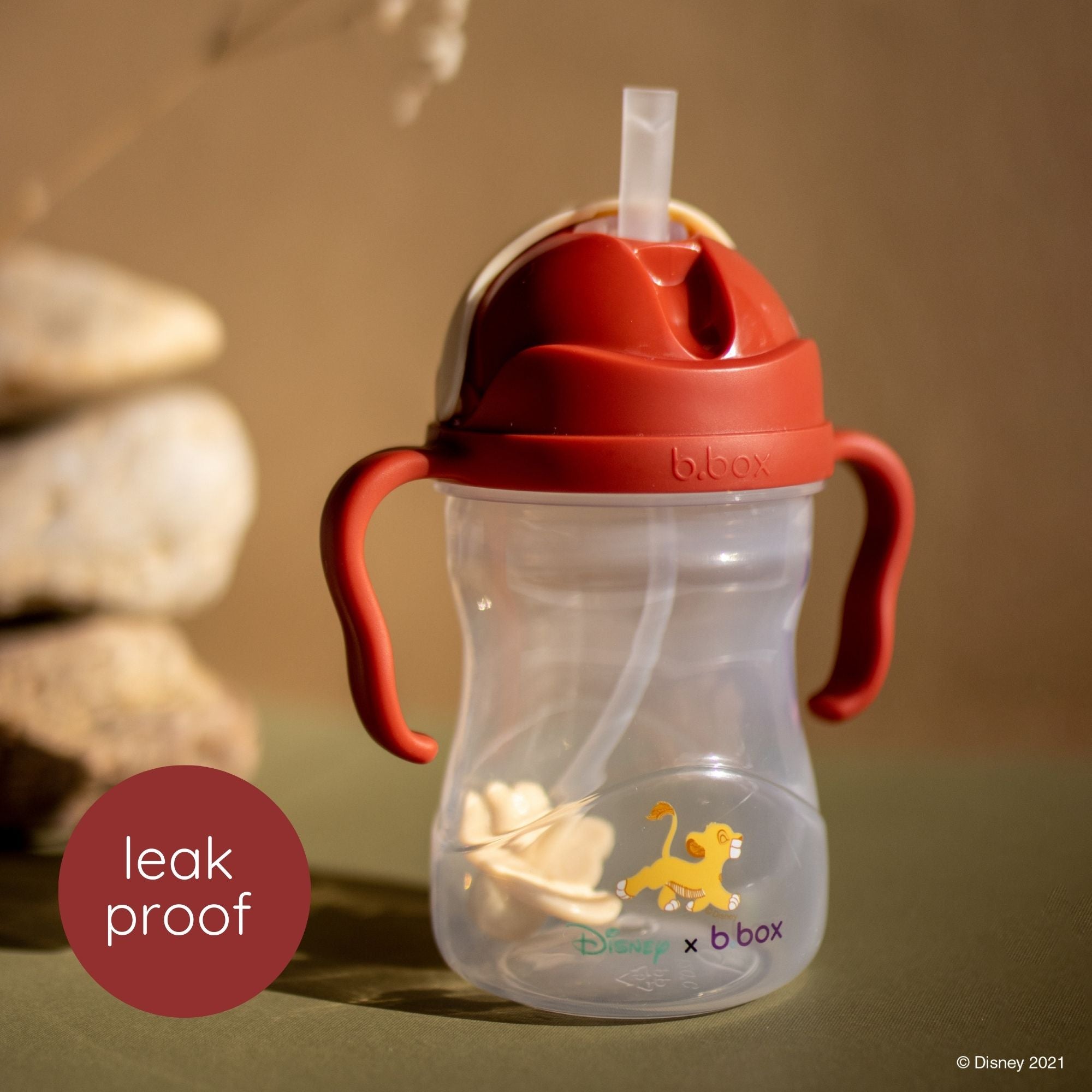 b.box Lion King Disney Sippy Cup – Leak-Proof, Weighted Straw 240ml - Multicolor