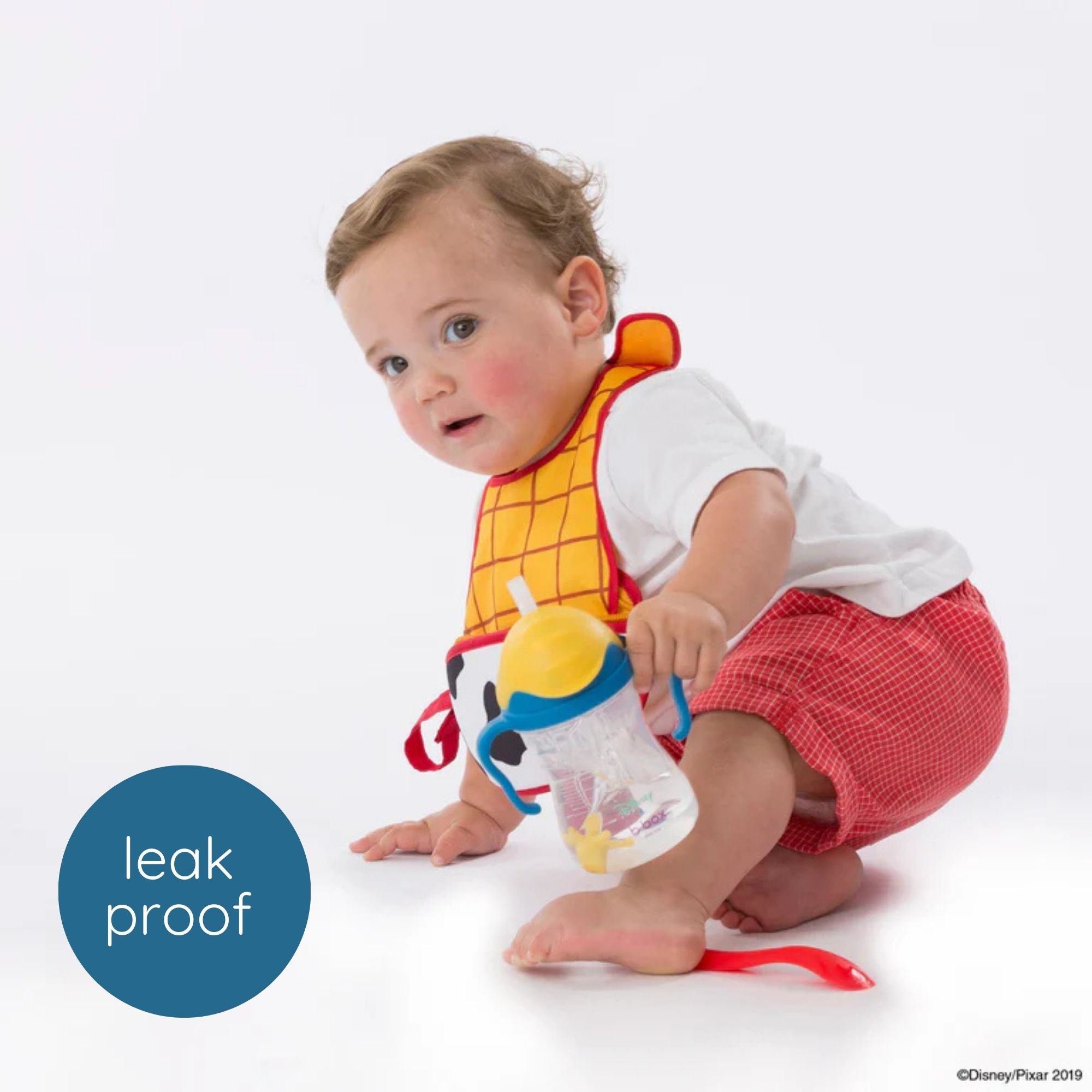 b.box Woody Disney Sippy Cup – Leak-Proof, Weighted Straw 240ml - Multicolor