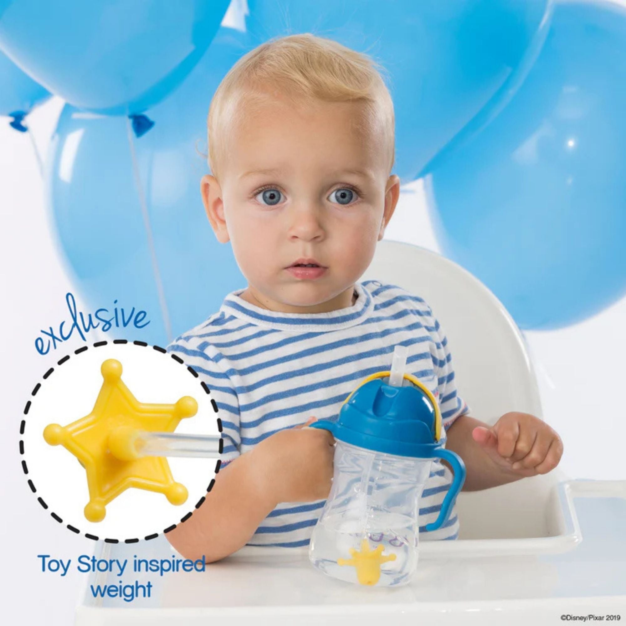 b.box Woody Disney Sippy Cup – Leak-Proof, Weighted Straw 240ml - Multicolor