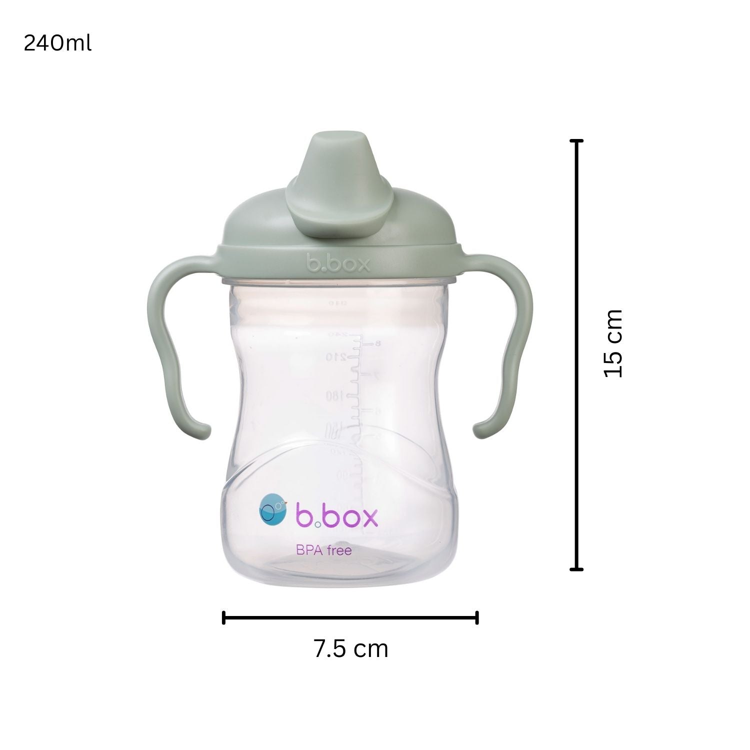 b.box Soft Spout Cup 240ml Sage Green