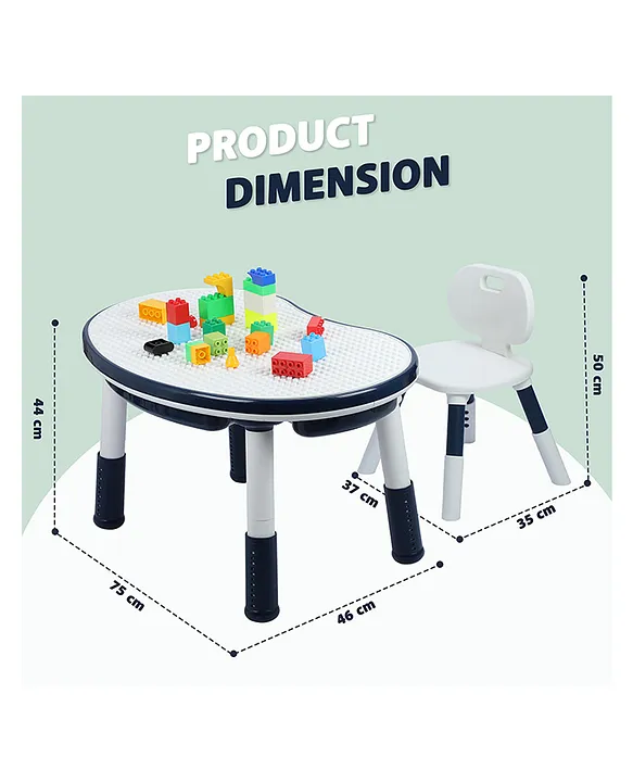 OPlus Blocks cum Sensory Table with chair - Blue color