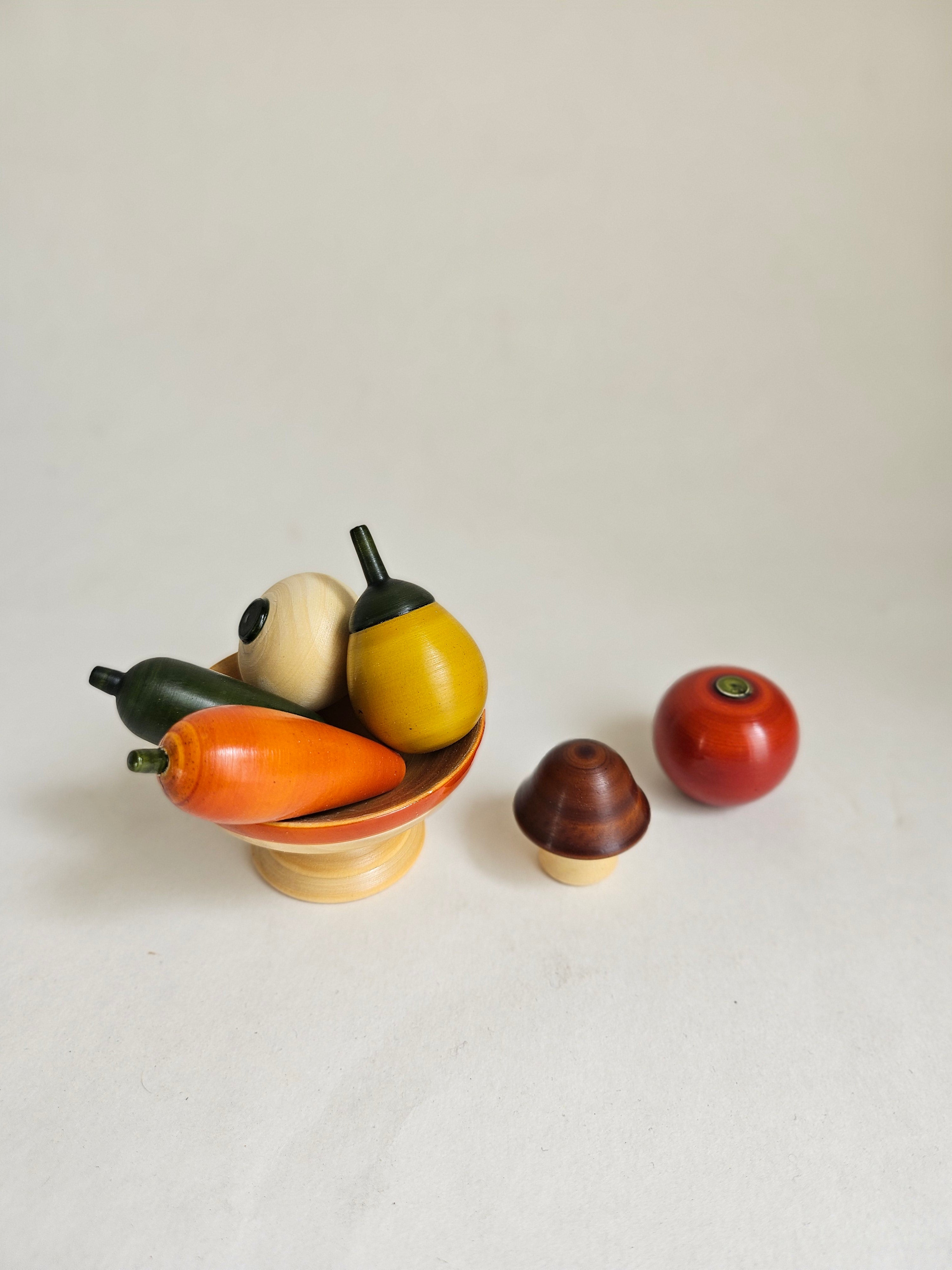 Gulab Tribe Handcrafted Wooden Miniature Vegetable Set