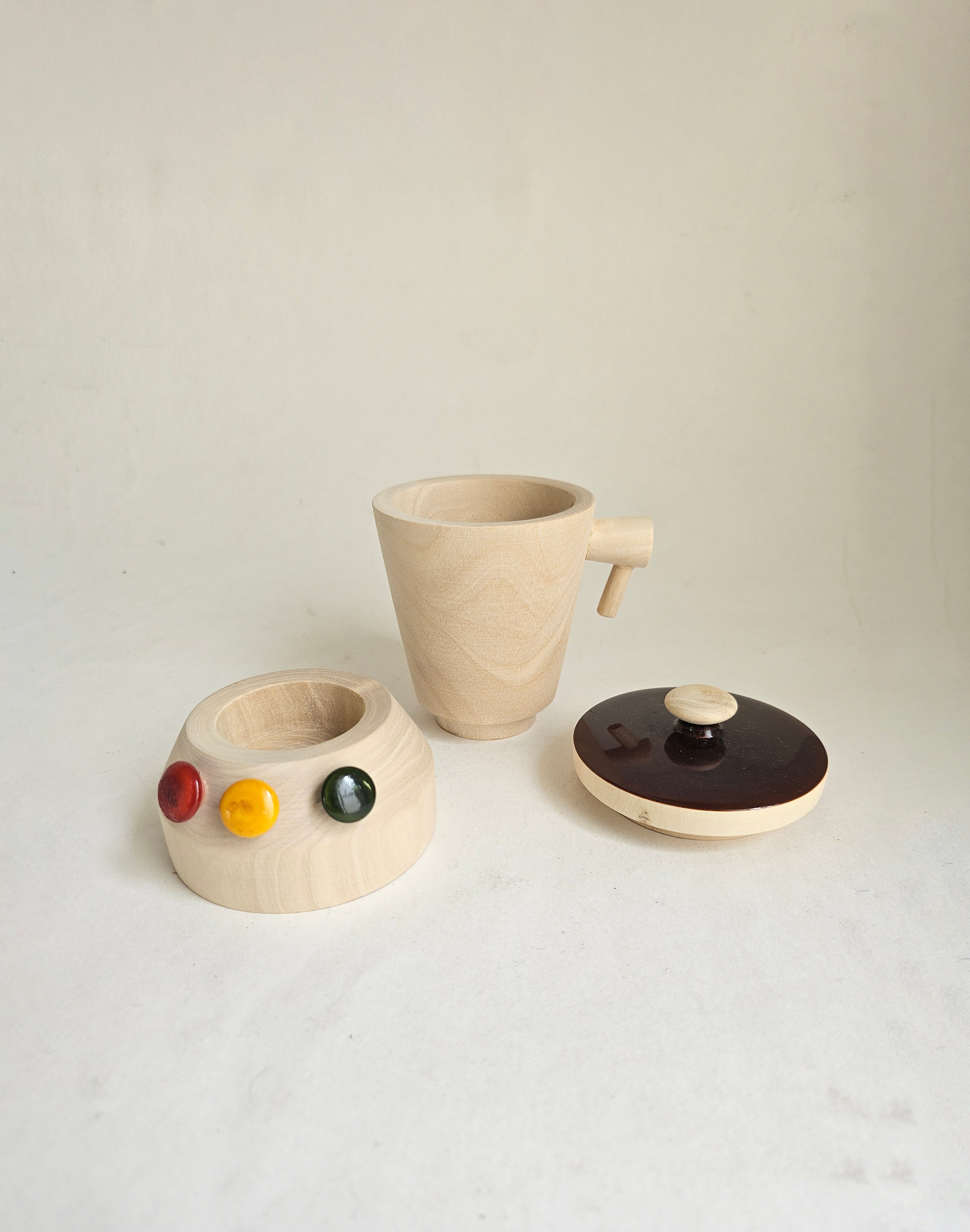 Gulab Tribe Handcrafted Wooden Mini Mixer Grinder