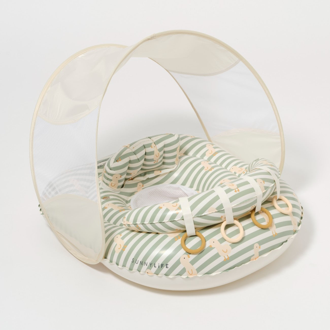 SUNNYLIFE Interactive Baby Float Duck Sage Stripe