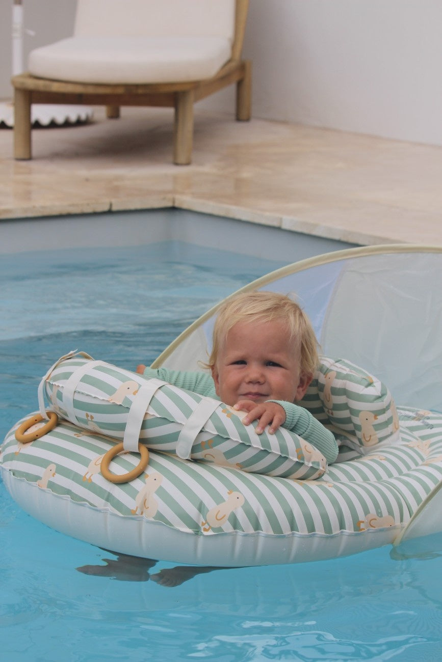 SUNNYLIFE Interactive Baby Float Duck Sage Stripe
