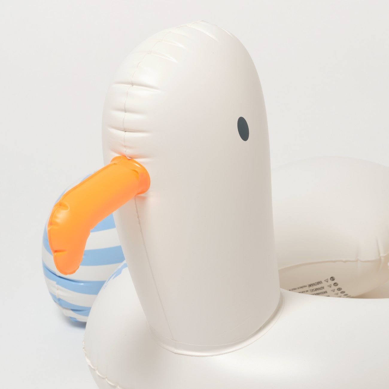 SUNNYLIFE Kids Tube Pool Ring Sid the Seagull Blue Stripe