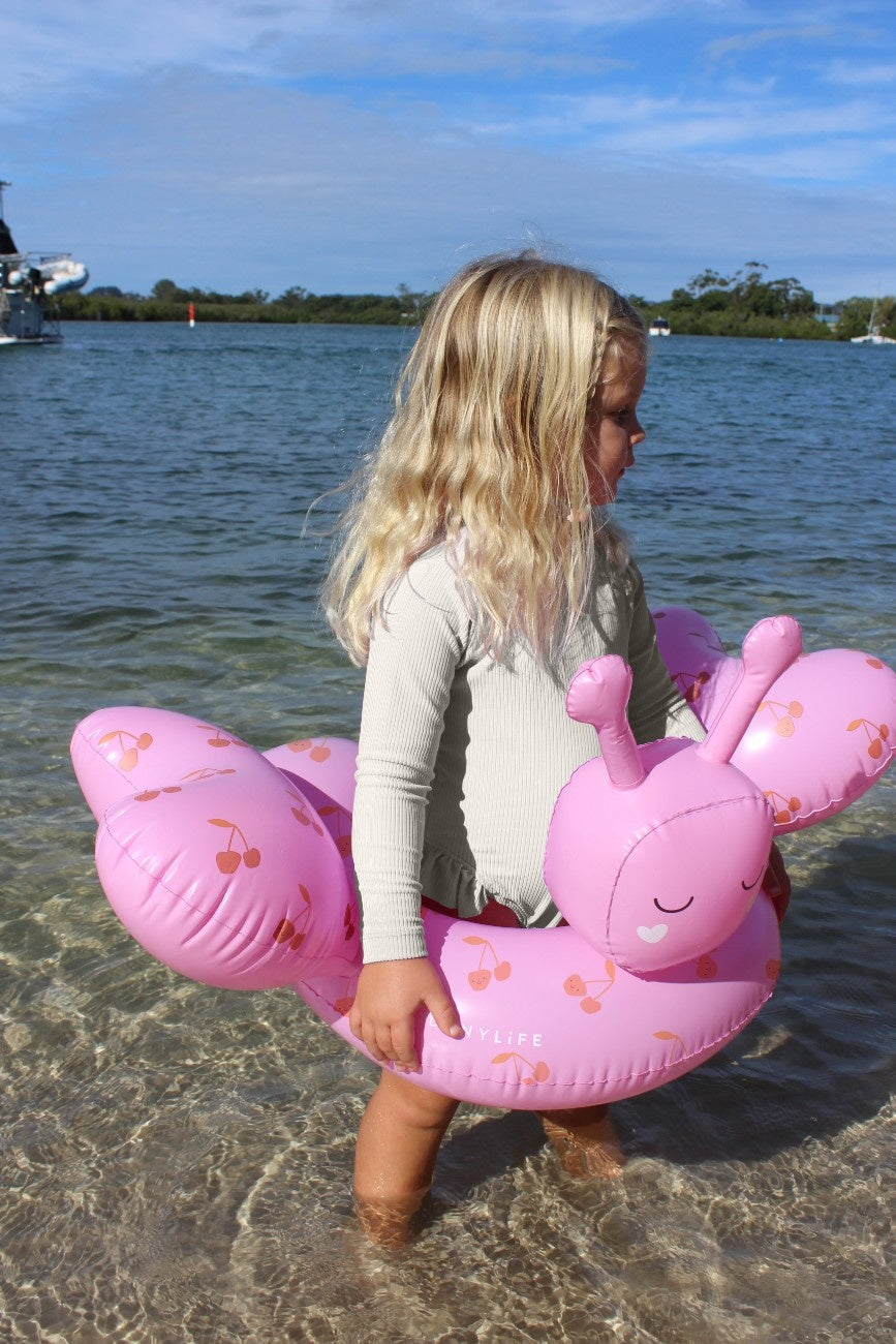 SUNNYLIFE Kids Tube Pool Ring Cotton Candy Cherry