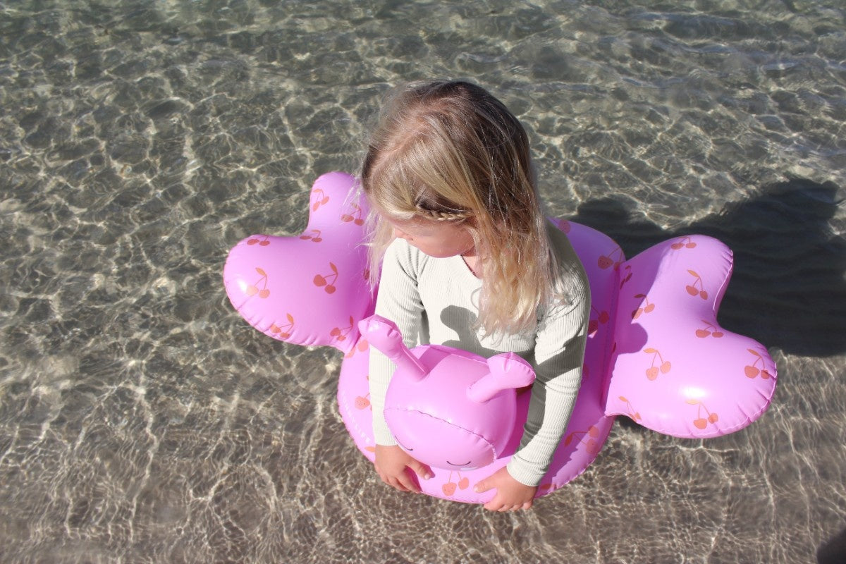 SUNNYLIFE Kids Tube Pool Ring Cotton Candy Cherry