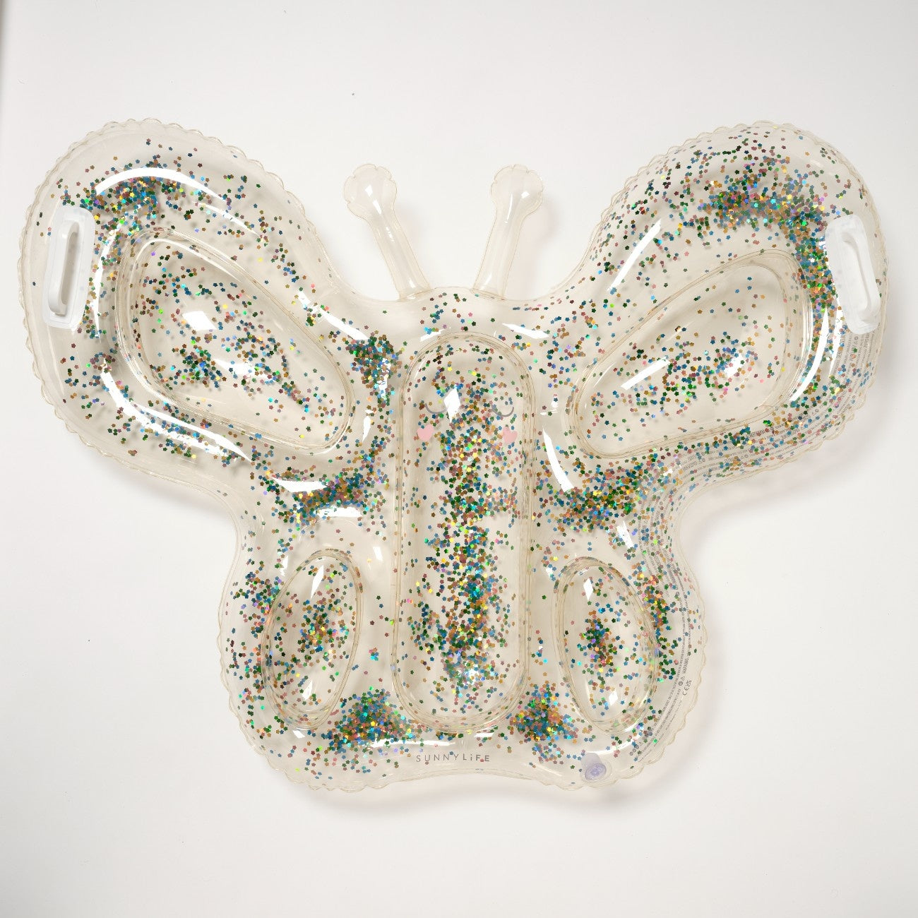 SUNNYLIFE Kids Butterfly Lie-On Float Cotton Candy Glitter
