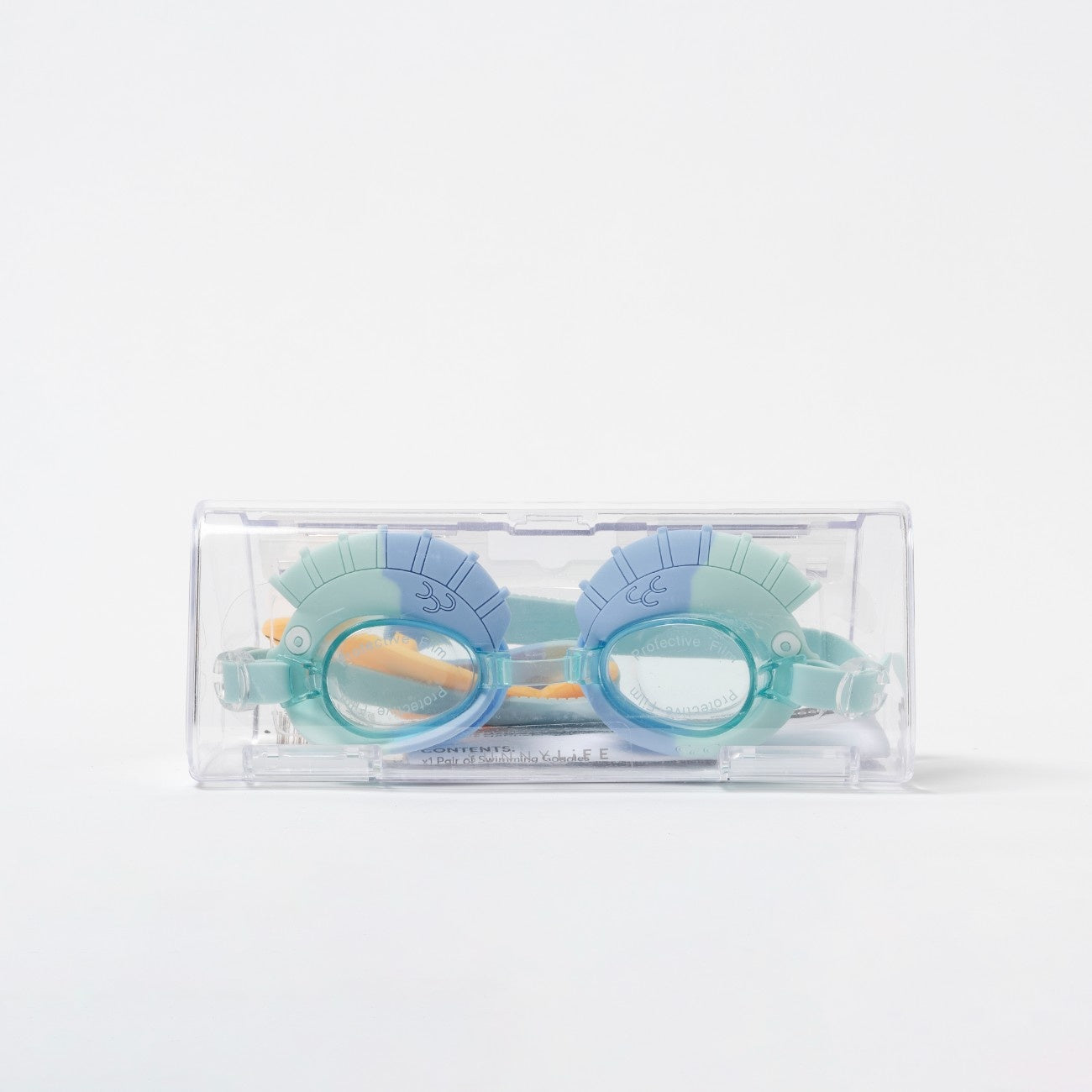 SUNNYLIFE Kids Swim Goggles Finn the Fish Aqua Blue