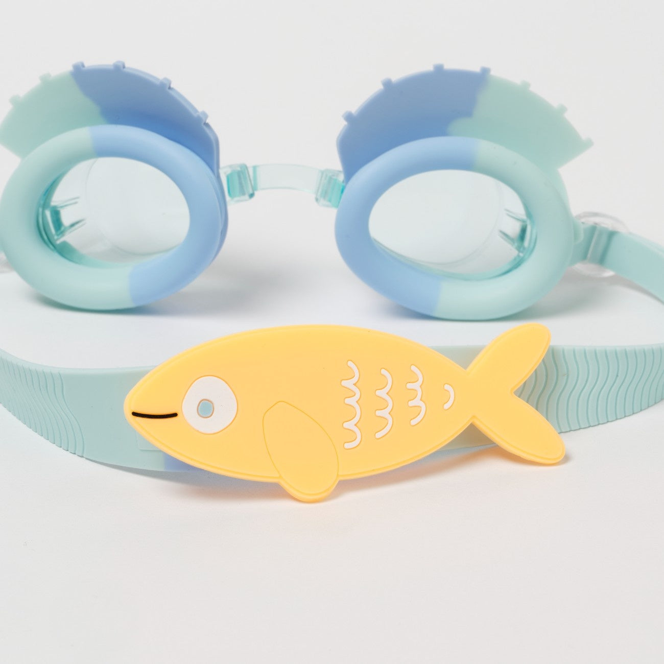 SUNNYLIFE Kids Swim Goggles Finn the Fish Aqua Blue