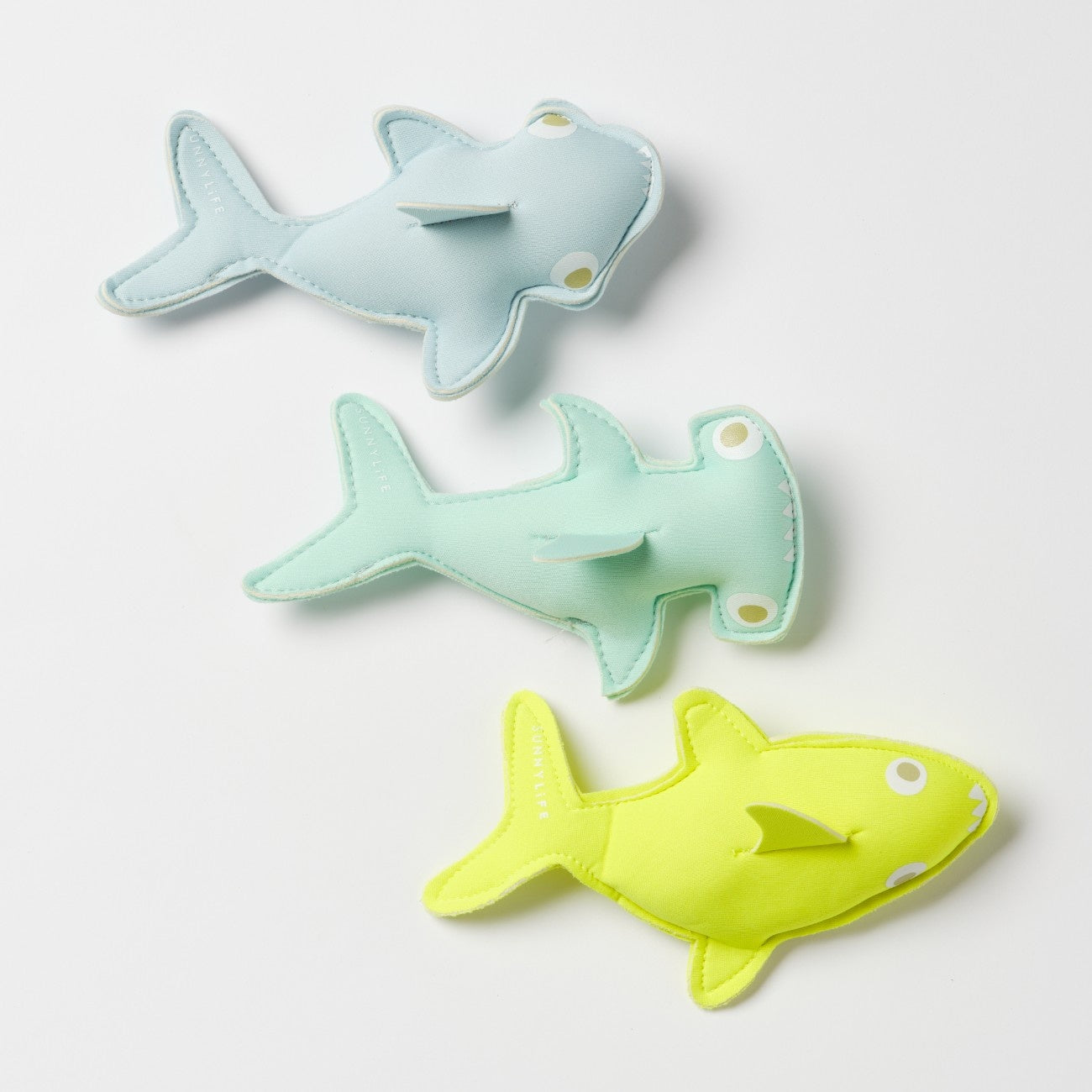 SUNNYLIFE Salty the Shark Dive Buddies Aqua Neon Yellow Set of 3
