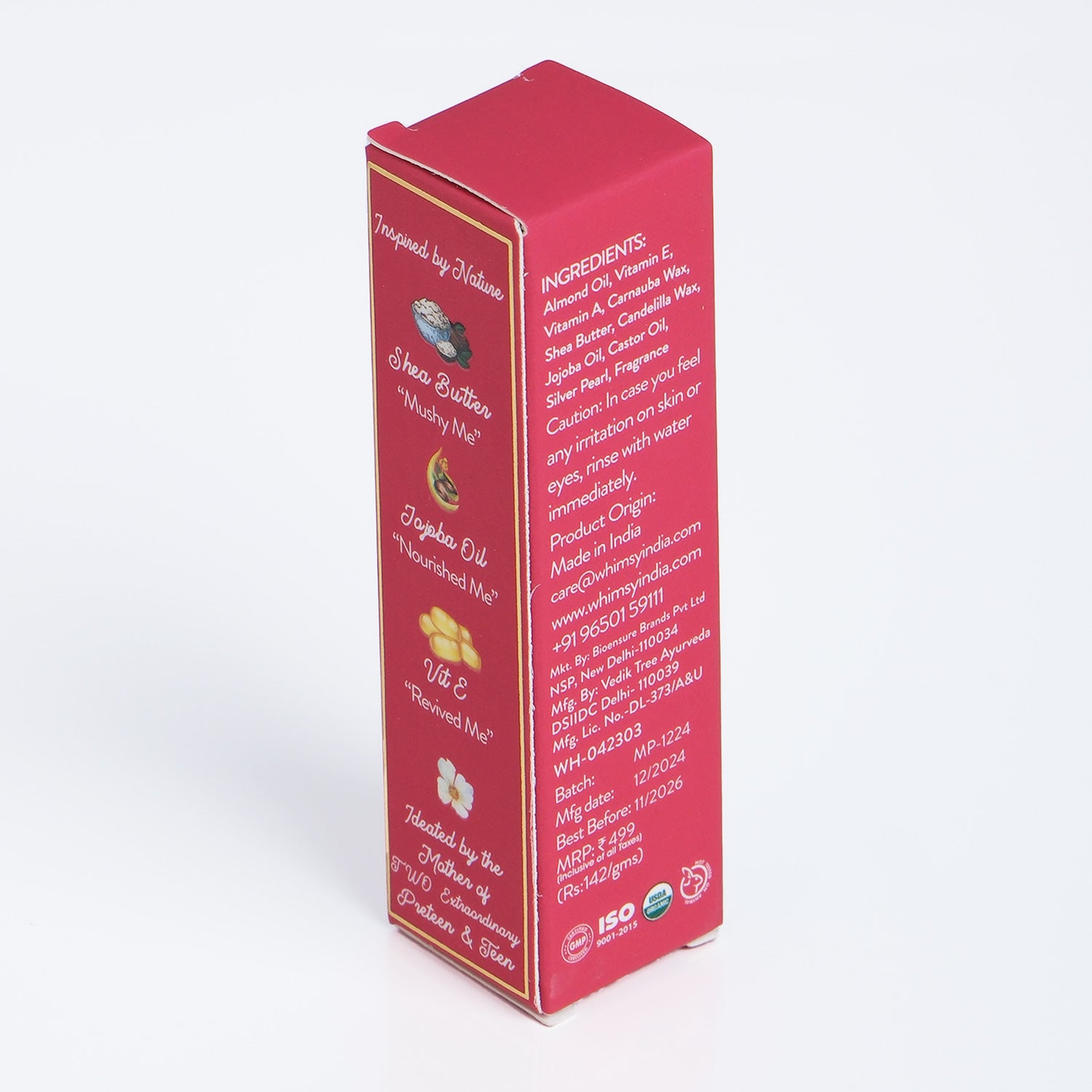 Whimsy Beauty Natural, Organic Lip Gloss for Kids & Teens (Baby Pink) - 3.5 g