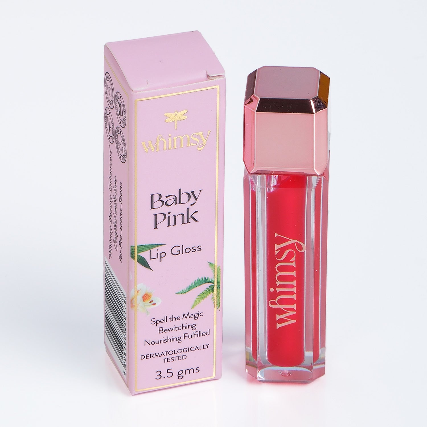 Whimsy Beauty Natural, Organic Lip Gloss for Kids & Teens (Baby Pink) - 3.5 g